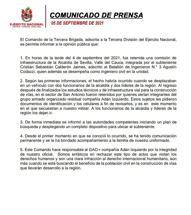 Hallan muerto a soldado cesarense que estaba desaparecido | RTA Noticias