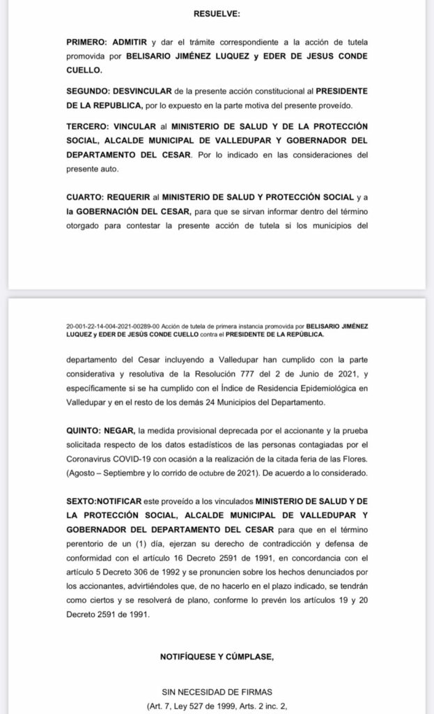 Admiten tutela que busca suspender el Festival Vallenato | RTA Noticias