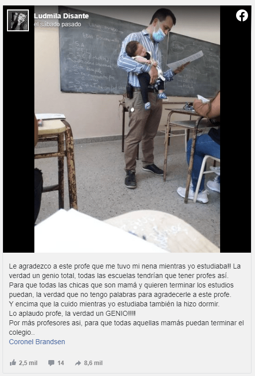 Maestro cuidó bebé de su alumna para que hiciera examen Maestro cuidó bebé de su alumna para que hiciera examen | RTA Noticias