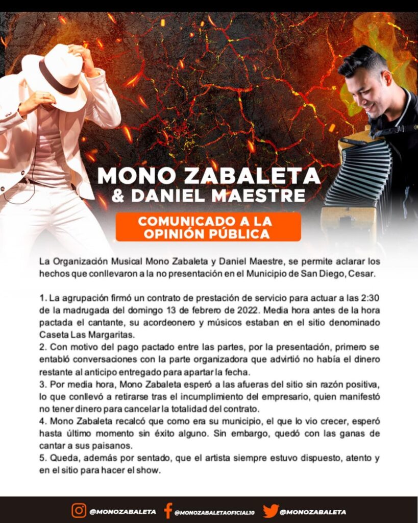 Esto dijo el "Mono Zabaleta" al no presentarse en San Diego Esto dijo el "Mono Zabaleta" al no presentarse en San Diego | RTA Noticias