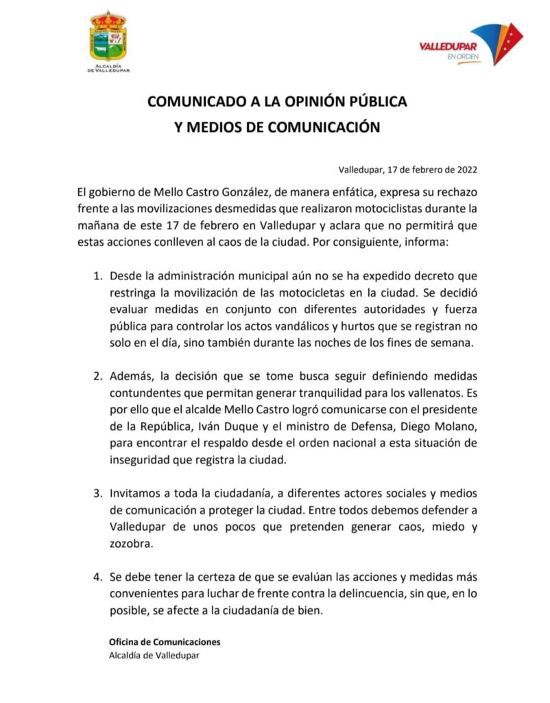 Administración Municipal rechaza movilización de mototaxistas | RTA Noticias