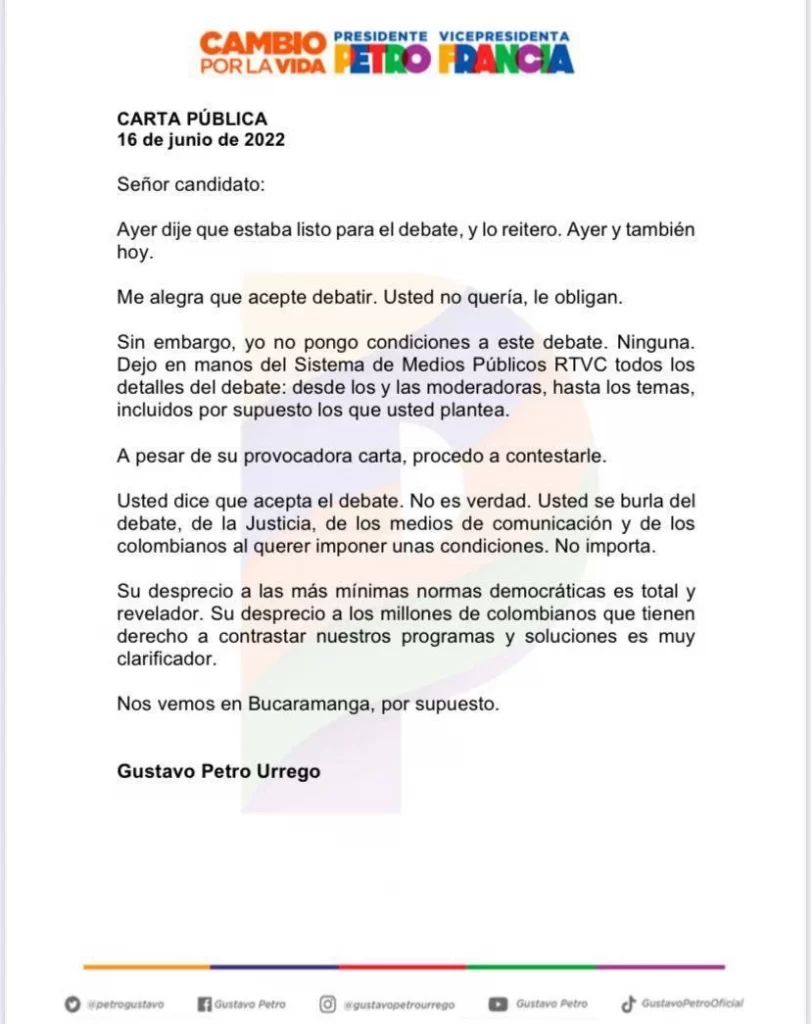 Listado de condiciones de Rodolfo para debatir con Petro | RTA Noticias