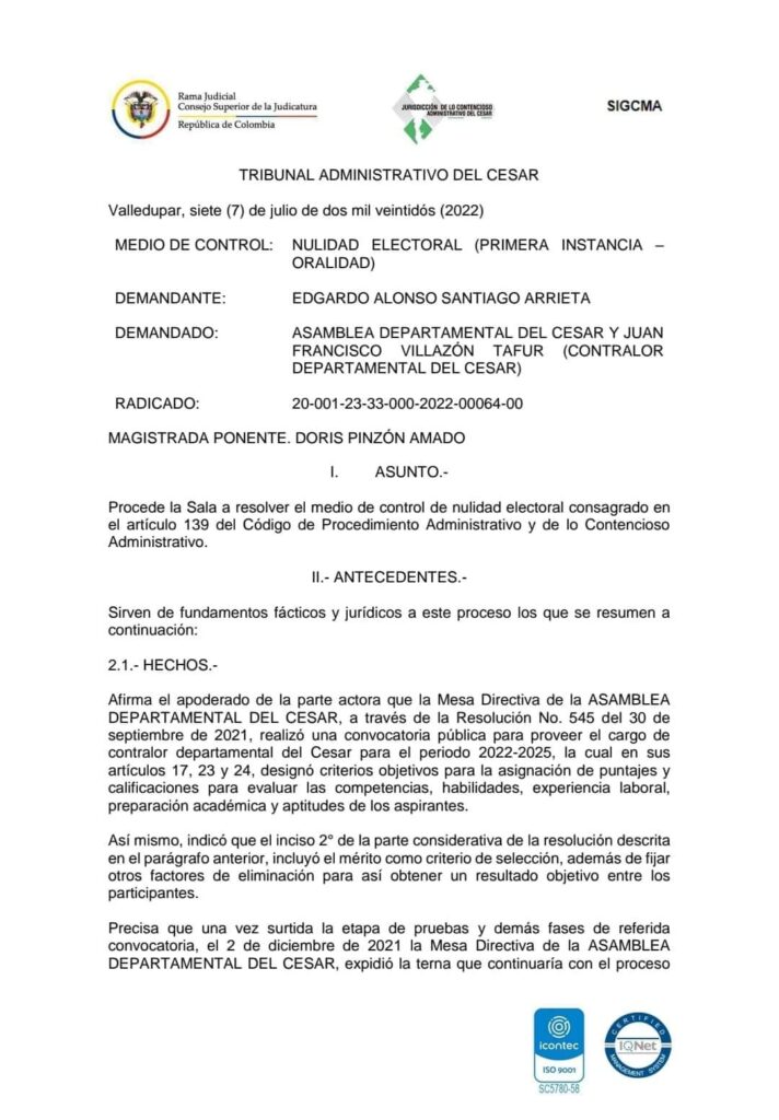 Gerente del SIVA fue citada a la Asamblea del Cesar | RTA Noticias