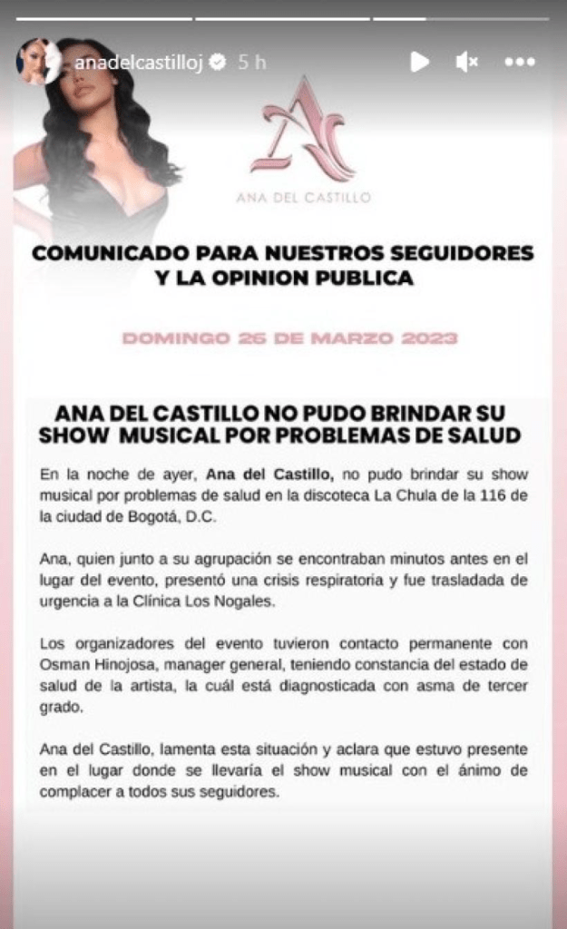 Ana del Castillo se recupera luego de sufrir un ataque de asma Ana del Castillo se recupera luego de sufrir un ataque de asma | RTA Noticias