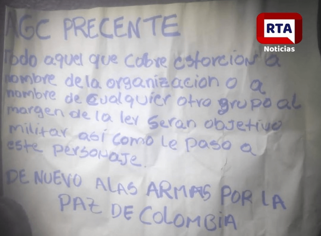 Hombre fue asesinado en Codazzi y le dejan panfleto AGC | RTA Noticias