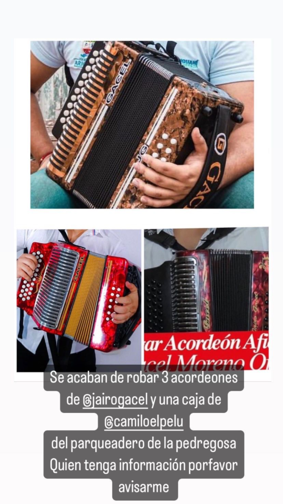 Roban 3 acordeones y una caja a participante Aficionado Roban 3 acordeones y una caja a participante Aficionado | RTA Noticias