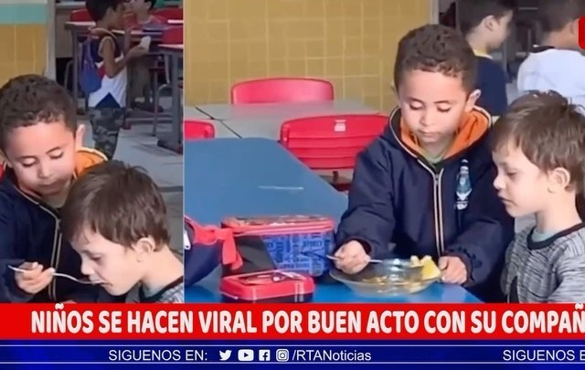 Niño se hace viral por un buen acto con su compañero image-19