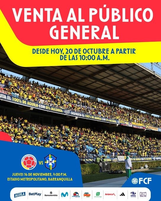 Boletos agotados para el partido Colombia vs Brasil | RTA Noticias
