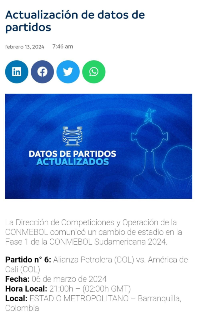 Valledupar descartado para Alianza FC vs América por Sudamericana | RTA Noticias