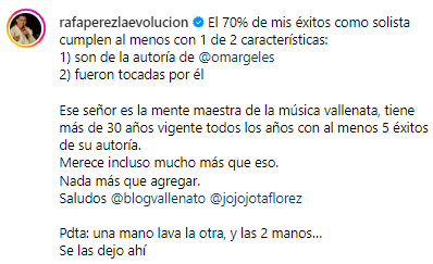 Rafa Pérez alaba a Omar Geles tras comentarios del "Mono" Zabaleta | RTA Noticias