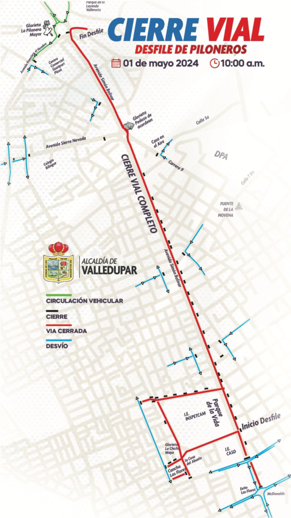 Cierres viales este primero de mayo por desfile de piloneras Cierres viales este primero de mayo por desfile de piloneras | RTA Noticias