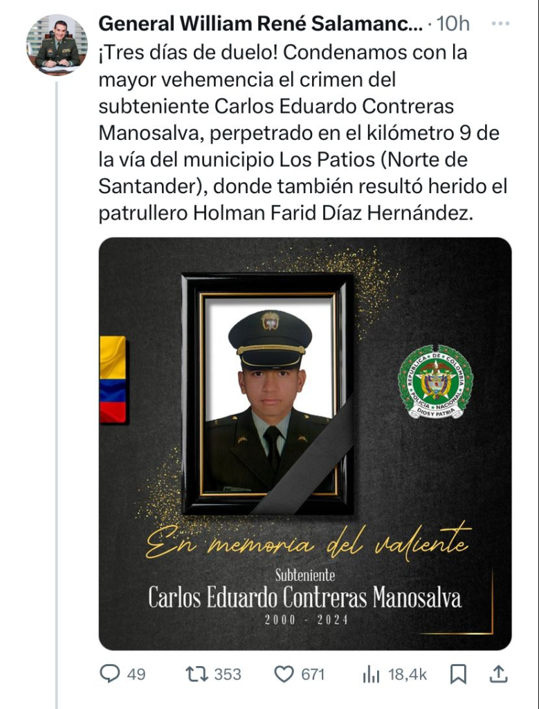 Policía cesarense, fue asesinado en Norte de Santander | RTA Noticias