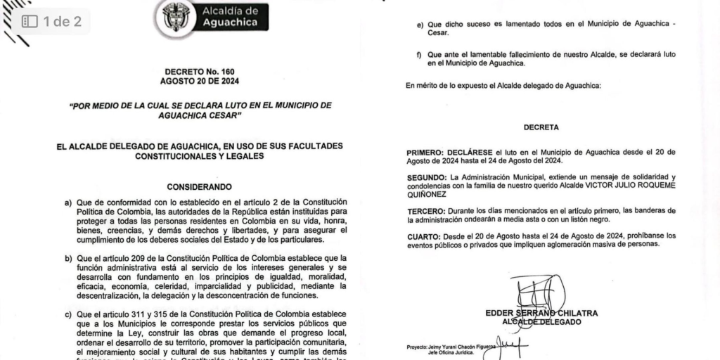 Decretan cuatro dias de duelo en Aguachica | RTA Noticias