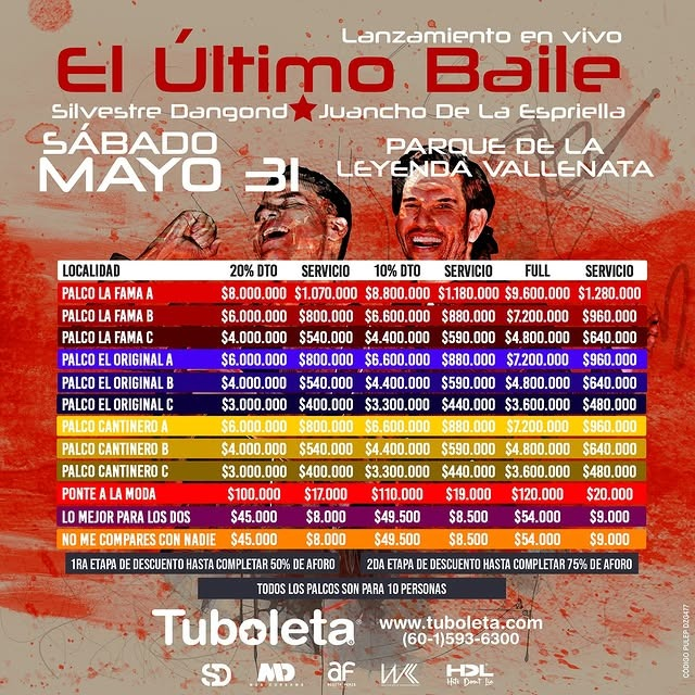 Inicia preventa del "Ultimo Baile" de Silvestre y Juancho en Valledupar Inicia preventa del "Ultimo Baile" de Silvestre y Juancho en Valledupar | RTA Noticias