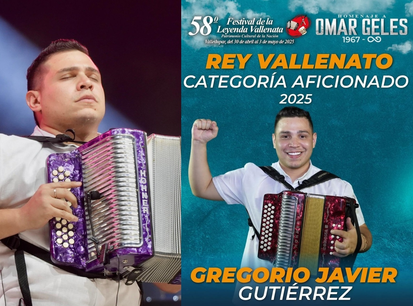 Gregorio Gutiérrez, nuevo Rey Aficionado del Festival Vallenato image