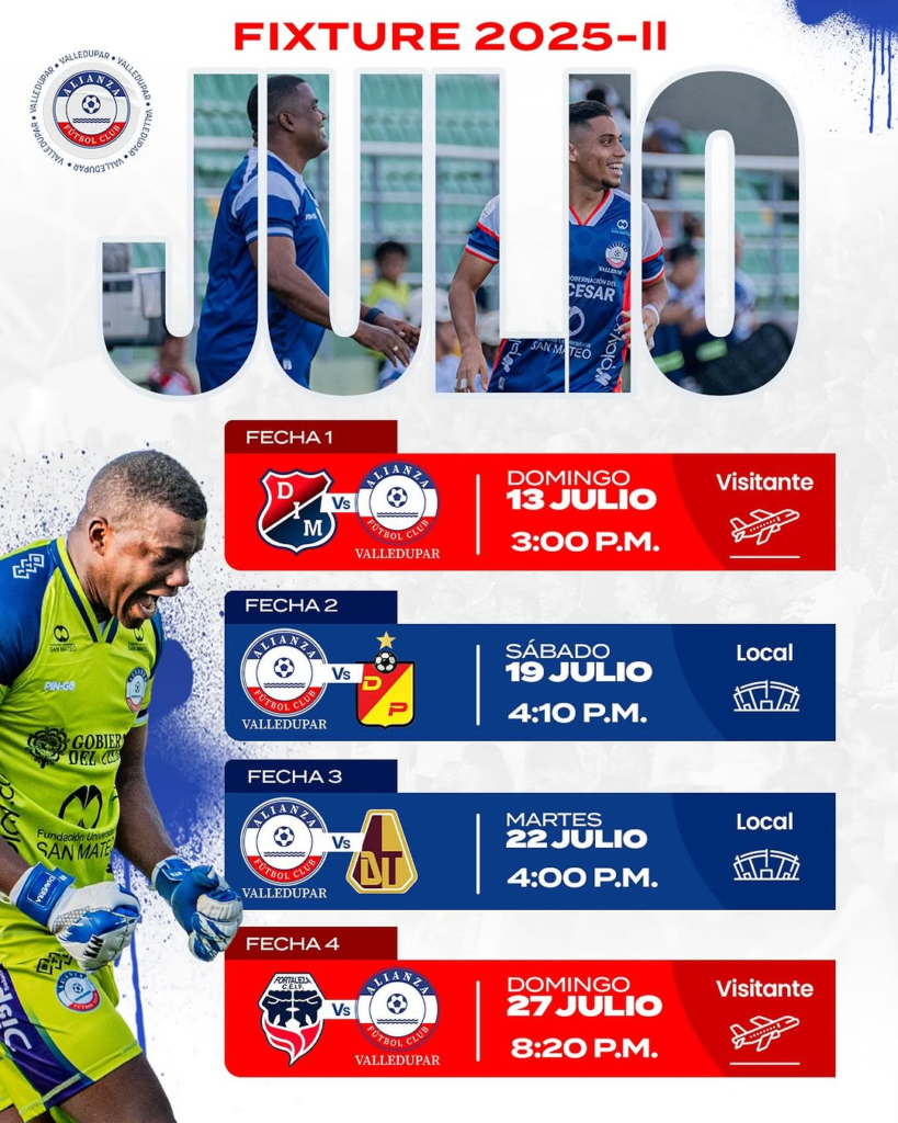 Con estos partidos arrancará Alianza Valledupar la Liga en julio | RTA Noticias