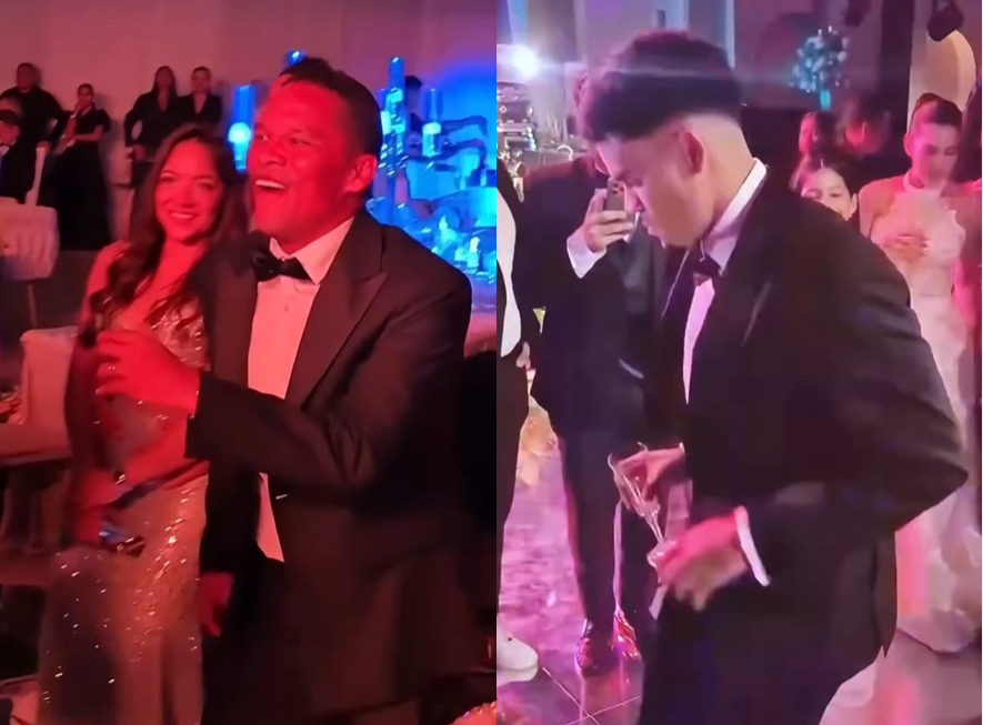 Luis Díaz y Carlos Bacca se robaron el show en boda de Fuentes image