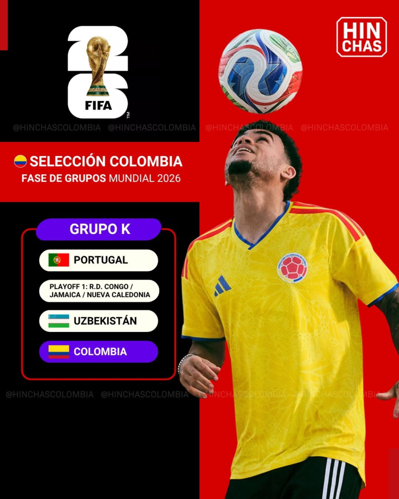 Colombia ya conoce a sus rivales en el Grupo K