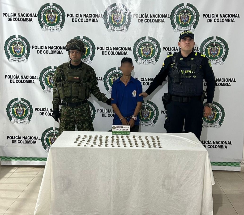Policía y Ejército capturan a un sujeto por tráfico de estupefacientes en Valledupar CAPTURADO PONAL