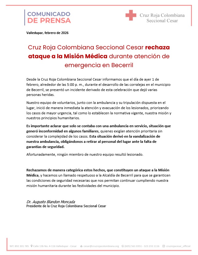 ambulancia cruz roja comunicado