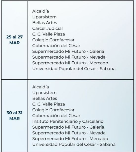 HORARIOS