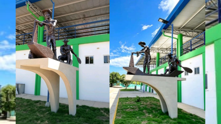 Monumento en parque Rafael Cárdenas: homenaje al pescador en la ciénaga de Zapatosa monumento