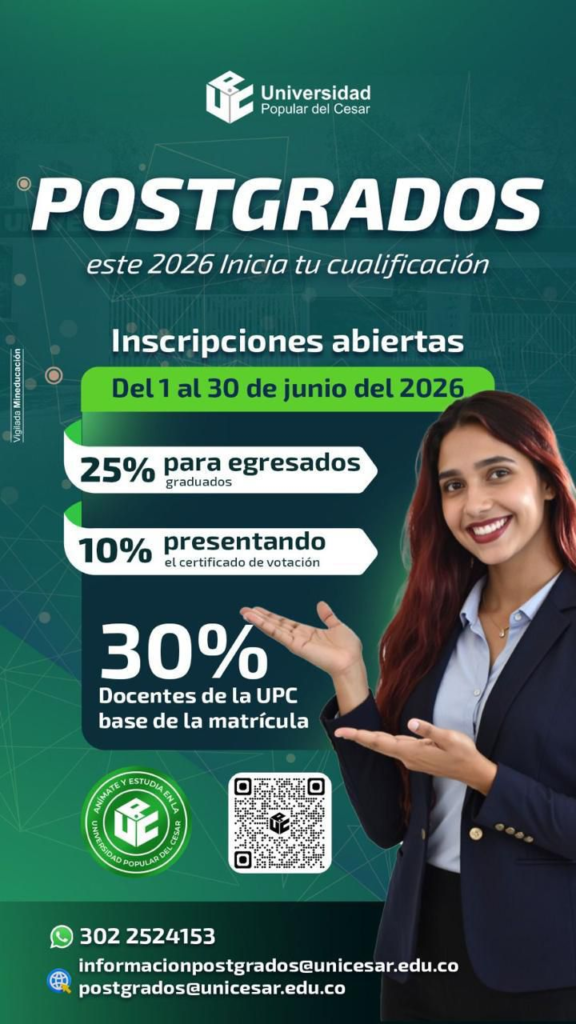 Universidad Popular del Cesar, UPC, amplía oportunidades de formación con sus posgrados  | RTA Noticias