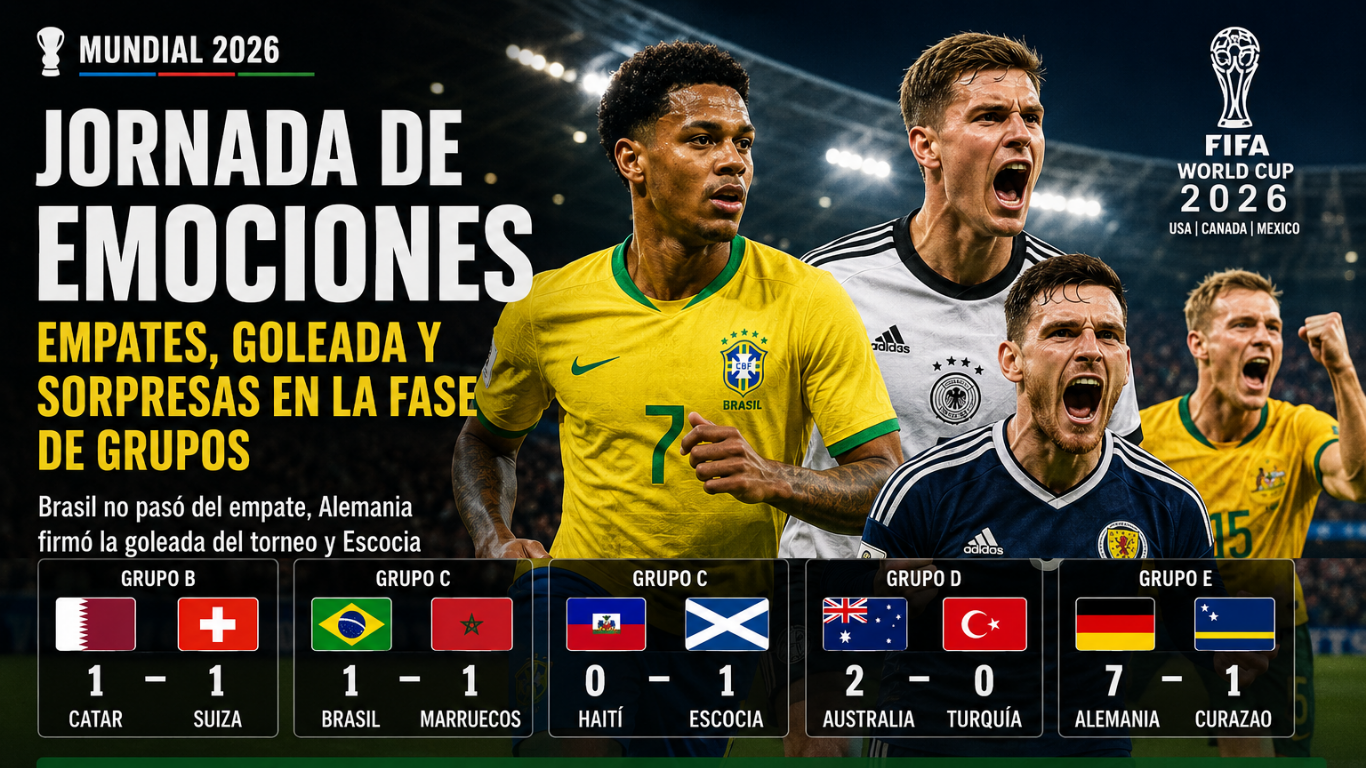 Mundial 2026: Alemania golea a Curazao en Estados Unidos y lidera el Grupo E mundial 2026 resultados