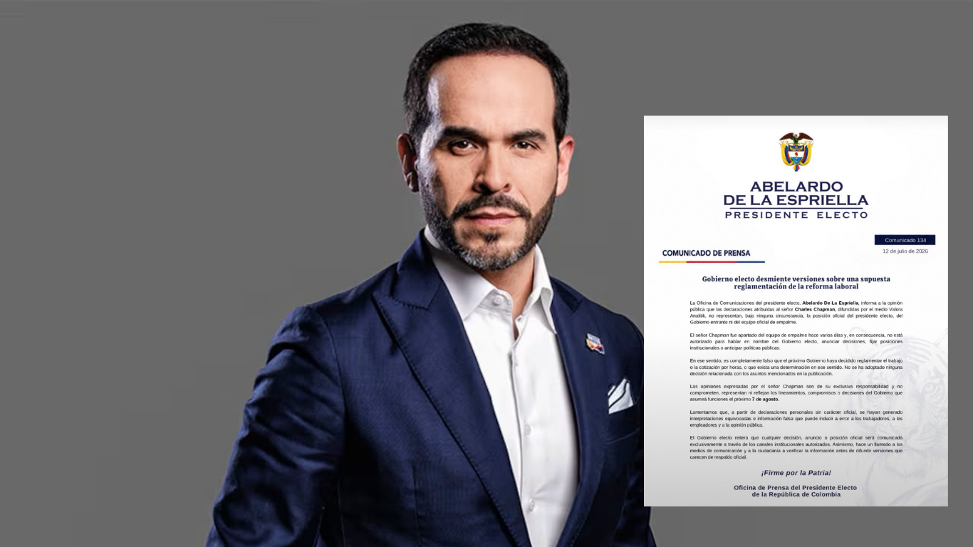 Comunicado del gobierno electo de Abelardo de la Espriella descarta reglamentación del trabajo por horas abelardo