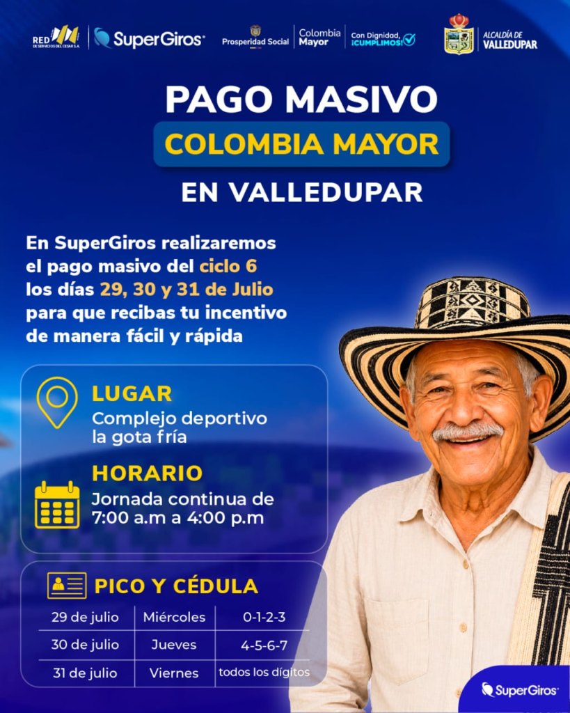 Inicia el pago masivo de Colombia Mayor en Valledupar: conozca las fechas, el lugar y el pico y cédula | RTA Noticias