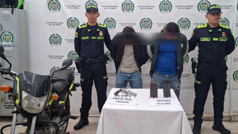 Capturados dos hombres en Aguachica, Cesar, durante un operativo policial. capturados