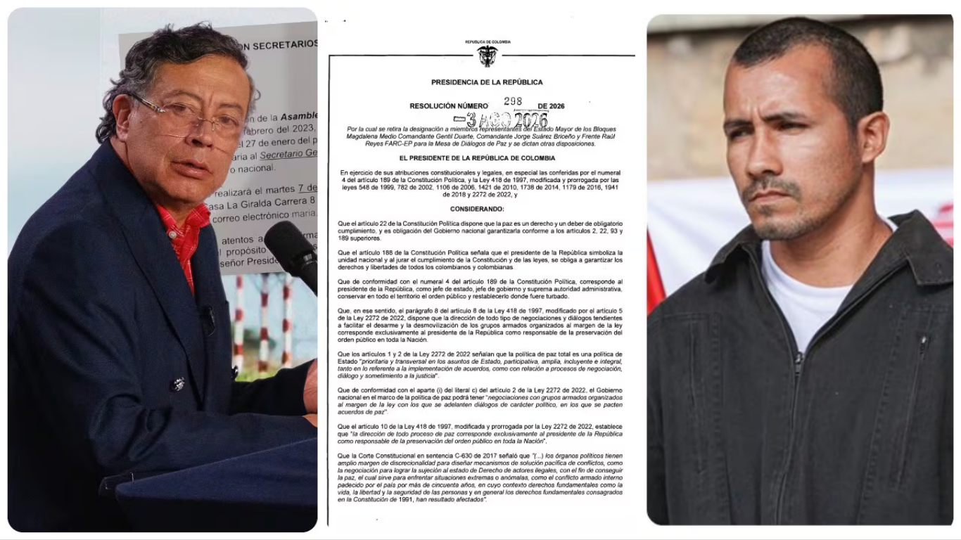 Gobierno Petro retiró a siete jefes de las disidencias de alias 'Calarcá' de la mesa de diálogos de paz gobierno