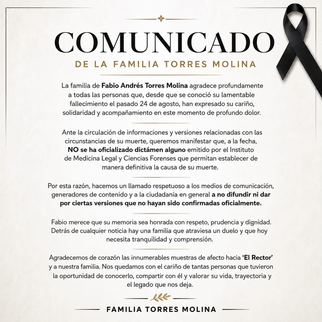 Familia de Fabio Torres reacciona a versiones sobre su muerte Familia de Fabio Torres reacciona a versiones sobre su muerte | RTA Noticias