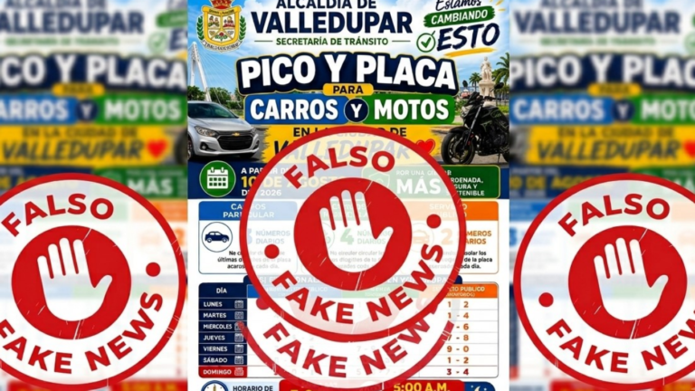 Alcaldía de Valledupar desmiente falso anuncio sobre Pico y Placa que circuló en redes pico y placa