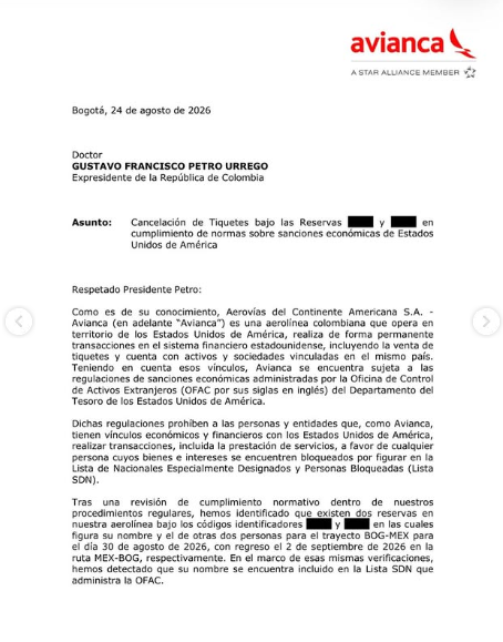 Avianca cancela tiquetes de Gustavo Petro para viajar a México Avianca cancela tiquetes de Gustavo Petro para viajar a México | RTA Noticias