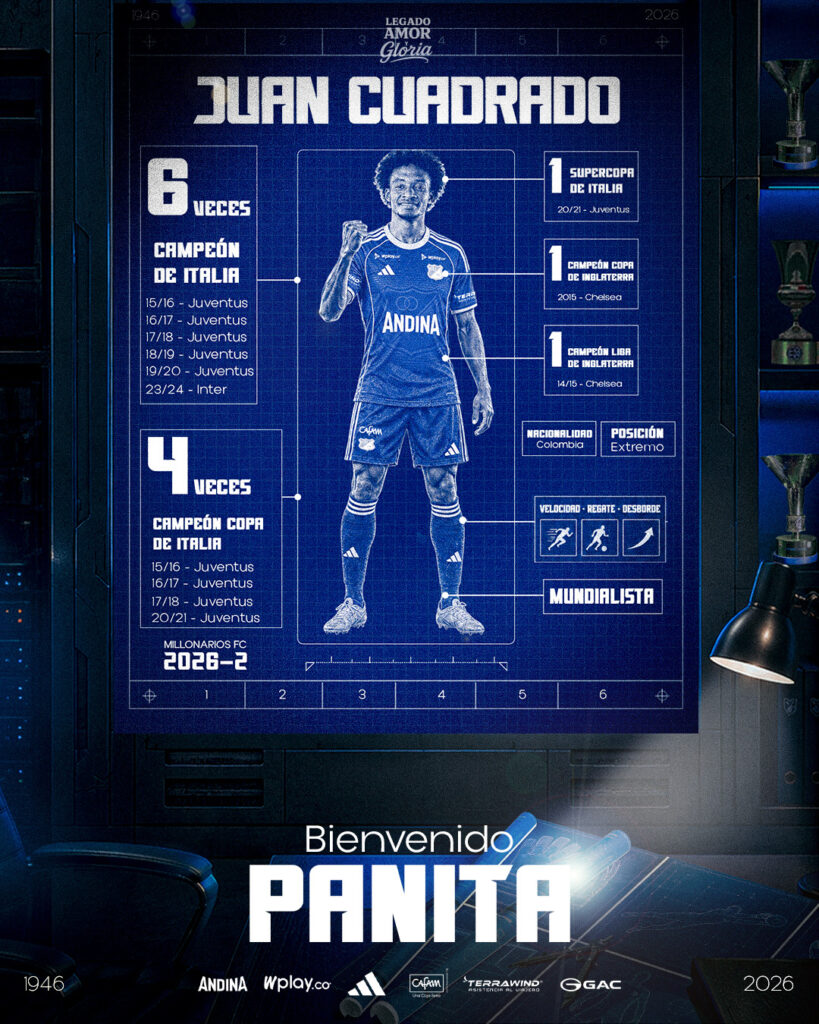 Cuadrado llega a Millonarios y regresa al fútbol colombiano tras 17 años en Europa Cuadrado llega a Millonarios y regresa al fútbol colombiano tras 17 años en Europa | RTA Noticias