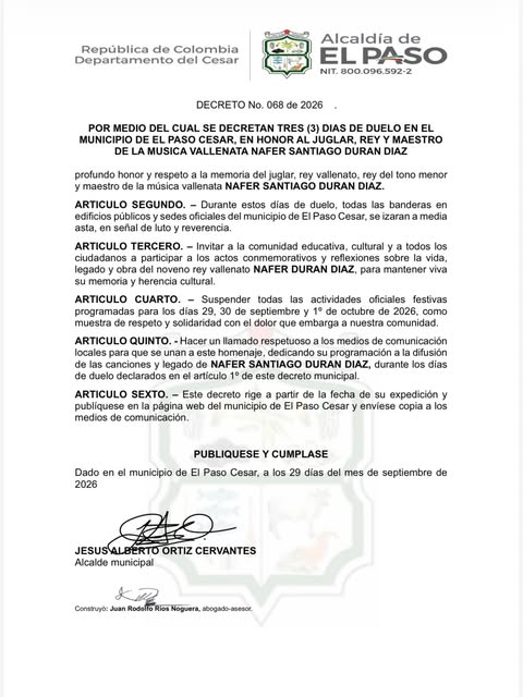 El Paso decreta tres días de duelo por la muerte de Náfer Durán | RTA Noticias