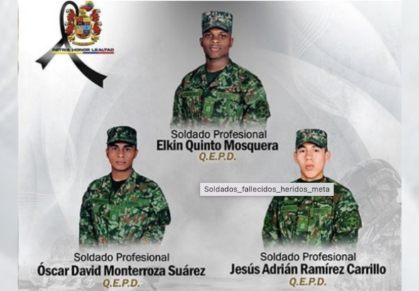 Tres soldados fueron asesinados en ataques con explosivos en La Macarena y Vistahermosa Soldados
